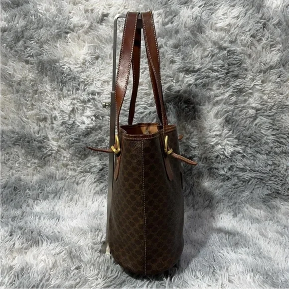 Celine Dark Brown Patterned Tote - Picture 4 of 10